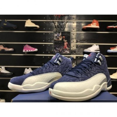 Nike Erkek Air Jordan 12 Açık Lacivert Basketbol Ayakkabısı Türkiye - RH8FYM6N